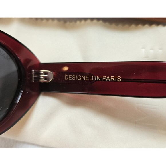 MAIE Atelier Azrou Burgundy Grey Round Sunglasses UV400 Polarised Lens